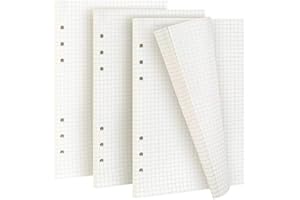 ZKSM 135 Feuilles A5 Recharge Papier Pointillé 6 Trous Vierge Feuillets Mobiles pour agenda Filofax A5 Bullet Journals Diary Carnets de Voyage (8,26 x 5,59 pouces)