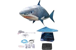 GHZSTE Remote Control Flying Shark Toys RC Inflatable Balloon Shark Clownfish Decoration Anti-Gravity Indoor Toy for Home, Family, Birthday Party,Christmas,Halloween (Blue Shark)