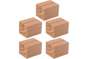 SUPVOX Wooden Card Holder Set of 10 Rustic Slot Stands for Table Place Cards Wedding Buffet Party Sign Holders Natural Wood Finish