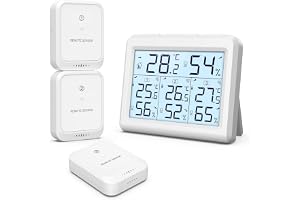 ORIA Inomhus Utomhus Termometer, Digital Hygrometer Mätare med 3 Trådlösa Sensor, Temperatur Fuktighet Monitor med LCD-Bakgru