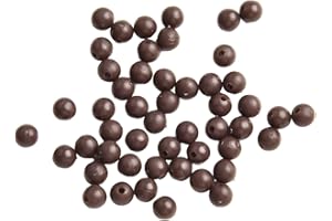 LASTDAYTIME Lot de 50 perles de pêche en caoutchouc souple assorties parfaites pour les bas de ligne de pêche à la carpe efficaces (6 mm noir)