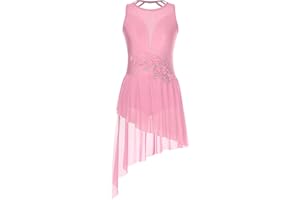 CHICTRY Women's Flower Lyrical Dance Costume High Low Crisscross Modern Contemporary Dance Dress