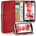 Produktbild moex Samsung Galaxy S3 | Hülle Rot mit Karten-Fach 360° Book Klapp-Hülle Handytasche Kunst-Leder Handyhülle für Samsung Galaxy S3 / S III Neo Case Flip Cover Schutzhülle Tasche