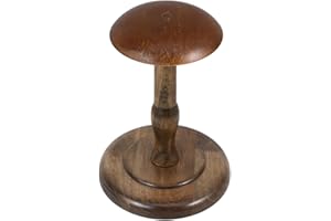 CAXUSD Wooden Hat Stand Wigs Display Holder Caps Shelf with Rotating Base for Home and Retail Use