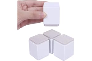 AIRUJIA 5cm Lift Furniture Risers Carbon Steel Bed Risers, Diameter 4cm Self-Adhesive Heavy Duty Furniture Raisers Adds 5cm Height to Beds Sofas Cabinets Supports 20,000 lbs (Square, White)