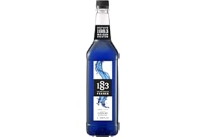 1883 Maison Routin Premium Blue Curacao Flavoured Syrup for Home Cocktail Making, Mocktails & Desserts PET 1L