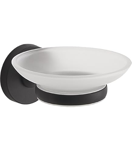 GROHE Start Zeepschaal - met houder - glas - mat zwart GROHE Start Zeepschaal - met houder - glas - mat zwart