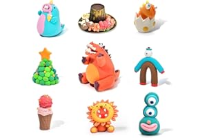 KOKOBOX AIR DOUGH 12 Couleurs (12pcs) D'argile Ultra Légère Séchée à L'air Avec Accessoires Clay Polymère cadeau D'artisanat Pour Enfants Pour Garçons Et Filles Sûr Et Non Toxique Meilleur Cadeau Enfant