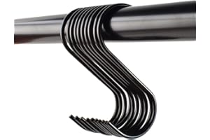 HUIANER 20 Pack 3.39 Inches S Hooks Black Heavy-Duty Hanging Hooks S Shaped Hooks Metal for Plants, Towels, Kitchen, Office, Garden, Holds up to 40 Lbs