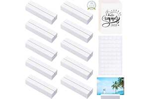 Ticeed 10 Stück Kartenhalter Holz Weiß Tischkartenhalter Fotohalter Stabil Tischkarte Inhaber für Hochzeiten Partys Massivholz Kartenhalter Fotoständer 10 x 3 x 2cm (mit 50 Aufklebern 20 Karten)