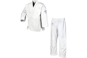 Ju-Sports Jujutsu Anzug Cayon weiß - Moderner Gi für Erwachsene & Kinder 100% Baumwolle, Reißfester Stoff, Doppelt verstärkter Brust- & Schulterbereich