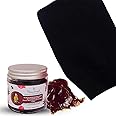 Yauvanya Combo Pack 1 Black Moroccan Beldi Soap with Aker Fassi + 1 Moroccan Kessa Glove for Body