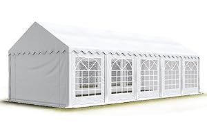 TOOLPORT Tendone per Feste 3x10 m PVC Bianco 100% Impermeabile Gazebo da Giardino Tendone da Esterno Tenda Party