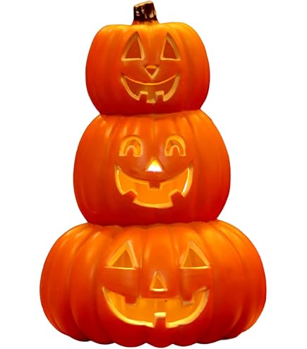 Matches21 Lanterna Zucca Di Halloween In Ceramica 22x20 Cm Con Luce LED A Tremolio - Decorazione Autunnale - 2