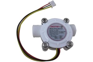 Digiten G3/8" Wasserdurchflusssensor, Hall-Effekt-Sensor, Durchflussmesser, 0,3-10 l/min – Arduino, Raspberry Pi und Umkehrosmosefilter kompatibel