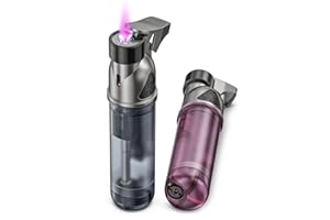 VVAY Lot de 2 Briquet Tempete Gaz Rechargeable, Flamme Jet, Vendu sans Gaz