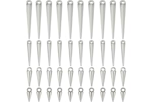 SUNNYCLUE 1 boîte de 120 breloques Coniques Longues en Argent avec Pointes Gothiques Tibétaines Vintage Circulaires Style Punk Gothique pour la Fabrication de Bijoux Breloques pour Femmes Colliers Bra