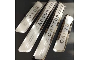 EAMILY 4 Pezzi davanzale della portiera Esterna dell'auto battitacco per CAPTUR 2014-2022,in Acciaio Inox protezionedello Scuff Copertura Pedale Trim Accessori Auto