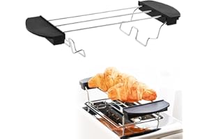 SOGHO Accesorio para tostadora para panecillos, accesorio para tostadora, soporte para tostadora de acero inoxidable, soporte para tostadas plegable, soporte para tostadora para freidora de aire