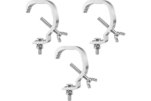 WECAN 3Pack Crochet Lumiere dj Clamps for Truss Bracket, Crochet Fixation Jeux de Lumière 30-64mm C Clamp Crochet Portique Lumière, Half Coupler Pince éclairage Scene Clip on Light Fixture pour Par Lights