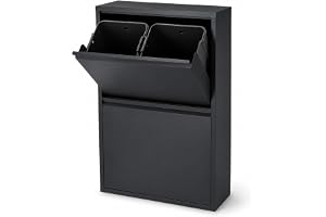 relaxdays papperskorg, 4x18 liter, 4 fack, frontlucka