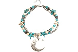 marysgift Women's Anklets Boho Double Beads Anklet Beach Ankle Bracelets Shell Foot Chains for Girls