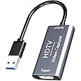 ZZOSRDR Video Capture Card, 4K HDMI to USB 3.0 Capture Adapter, Full HD 1080p Video Capture Device, Video Recorder HDMI Video Capture Card for Video/Gaming/Streaming/Online Teaching