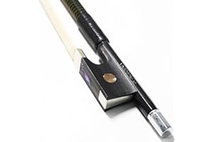 VINGOBOW nouvel archet violon en fibre de carbone 4/4 design élégant grenouille ébène véritable crin de cheval blanc mongol 102V