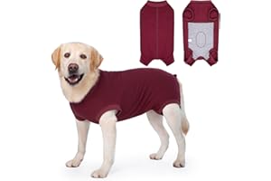 Cyponpy Hundebody Nach Op Body Hund Kastration Hündin mit Reißverschluss Rot Hundebody Operation Anzug Hund Operationsbody Hunde Op Body Hündin Kastration Medizinischer Body für Hunde Leckschutz Weste