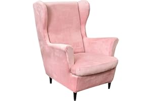 ‎MINGFUXIN Mingfuxin Ohrensessel Überzug, 2-Teiliges Set Stretch Ohrensessel Kissen Sofa Schonbezüge, Samt Sessel-Überwürfe Flügel zurück Sesselbezüge Möbelschutz für Wohnzimmer Schlafzimmer Hotel