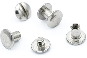 My Belt – Pack of 10 Stainless Steel Book Screws 7 mm Rivets for Leather, Screw Rivets Belt, Belt Rivets Set, Chicago Screws