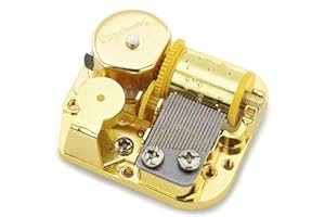 NITOMTYU Yunsheng Musikuhrwerk mit 18 Noten zum Aufziehen, Musikuhrwerk für DIY-Spieluhr, We Wish You A Merry Christmas (Gold)