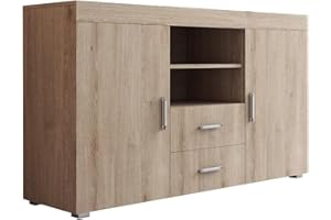 MB Muebles Bonitos, Credenza Stile Moderno Roque, Melamina, Sonoma, 140x80x40cm