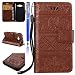 Produktbild EUWLY Lederhülle für [Samsung Galaxy J1 Mini Prime], Ledertasche Handytasche Lederhülle Tasche Wallet Hülle im Bookstyle Handyhülle für Samsung Galaxy J1 Mini Prime, Niedlich Karikatur Mandala Orient Indien Elefant PU Leder Flip Tasche Case Brieftasche Ledertasche Schutzhülle Etui Schale Magnetverschluss Hülle Handyhülle Kartenfächer Standfunktion für Samsung Galaxy J1 Mini Prime + Blau Eingabestift-Elefant,Braun