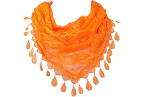 MAIRY Kopftuch Damen Mantilla Spitzen Katholisch Schal Schleier Stola mit Quaste Schwarz Weiß für Damen Messe Latein Kapelle Kirchliche Hochzeit