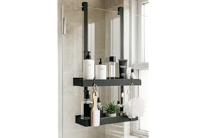 ‎PICKPIFF PICKPIFF Duschregal Ohne Bohren Duschablage Zum Hängen Badezimmer Organizer Shampoo Halterung Dusche Duschkorb Halterung Shower Shelf Mit 4 Haken Edelstahl 55.5x31.5x10.5 cm