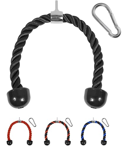 Poignée Double D SYL Fitness - Pour Musculation Biceps, Triceps Et Dos - Avec Mousqueton