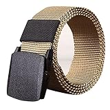 Material:Canvas FNKDOR Herren Gürtel Stoffgürtel Leinwand Nylon Canvas Sport Belts (140 CM, Kaki)