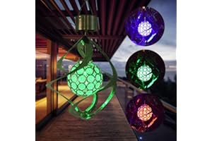 OSALADI Pack of 2 Solar Wind Chimes LED Colour Changing Hanging Light Decorative Solar Powered LED Wind Spinner Light for Outdoor Garden Yard Lawn Balcony (Silver)