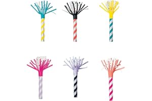UNIQUE Fringed Party Blowouts - Vibrant Assorted Color Noisemakers - Fun & Festive Party Accessory for All Occasions - 6ct