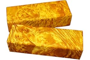 Aibote 1 Paire Birmanie Camphre Doré Bois Couteau Poignée Dalles échelles Couteaux Personnalisé Bricolage Matériel en Bois pour Couteau Faire des Lames Vierges (12x4x1CM) (chacun est Unique)