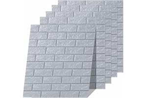 Euro Tische 3D Wandpaneele, Selbstklebende Tapete Steinoptik für Küchenrückwand, Wasserdicht Fliesenaufkleber, Tapete Wandaufkleber für Schlafzimmer Badezimmer (5x Stück, Grau) 70x77x0.5cm