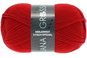 ‎LANA GROSSA LANA GROSSA Meilenweit 6-fach 150 | 6-fädiger Sockenklassiker, waschmaschinenfest | Handstrickgarn 80% Schurwolle & 20% Polyamid | 150g Wolle zum Stricken & Häkeln | 390m Garn FB8966