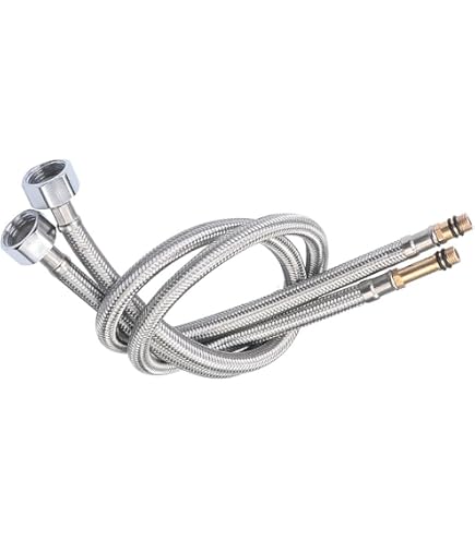 AERZETIX - C51096 - Lot de 2 flexibles d'alimentation pour mitigeur femelle 1/2''- mâle M10 - longueur 400mm - flexible de raccordement/salle de bain/cuisine - flexible de robinetterie sanitaire