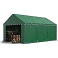 TOOLPORT Storage tent 4x6 m PVC 750 N waterproof dark green shelter with ground frame