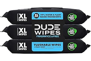 Dude Wipes Spender mit spülbaren Feuchttüchern (3 Packungen mit 48 Tüchern) geruchlose Feuchttücher mit Vitamin E und Aloe für den Heimgebrauch septisch und kanalisationssicher 48 Stück (3erPackung)