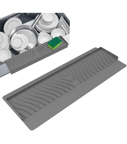 BCZR Kitchen Sink Silicone Splash Guard 45cm×14.5cm,Protection Anti-Éclaboussures Pour Évier De