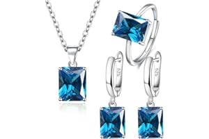 FDEETY Gioielli Donna da Sposa con strass scintillanti Include Collana Orecchini Anello Parure Nozze Sposa Damigella d'Onore Regalo