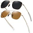 Rcxkoom Men's Aviator Sunglasses American Army Military Pilot Polarized Sunglasses Bayonet Temples