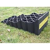 calzos furgoneta fiamma El Nivel Triple utiliza 3 escalones amplios que proporcionan al neumático la máxima sujeción y soporte en todas las alturas. Superficie de fuerte agarre en el escalón superior para facilidad de uso. No se necesitan calzos